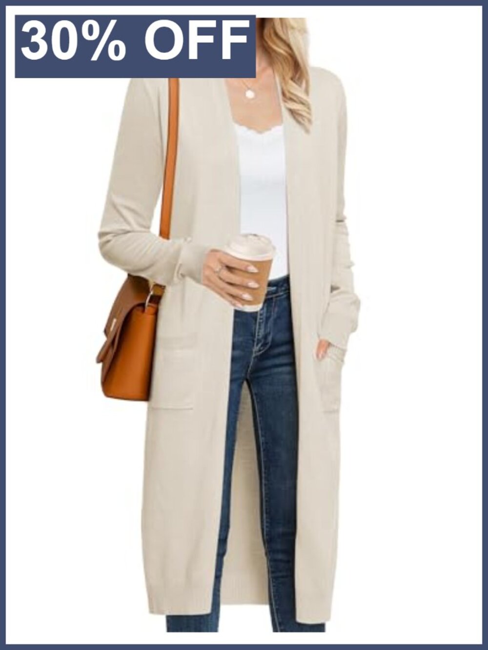 Women's Long Cardigan Sweater Lightweight Open Front Maxi Duster Coat with